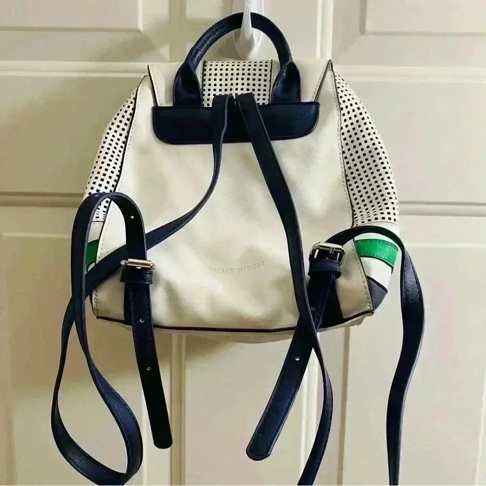 Danielle Nicole ~ mini bagpack ~ white and green~good condition‎ - Picture 5 of 6
